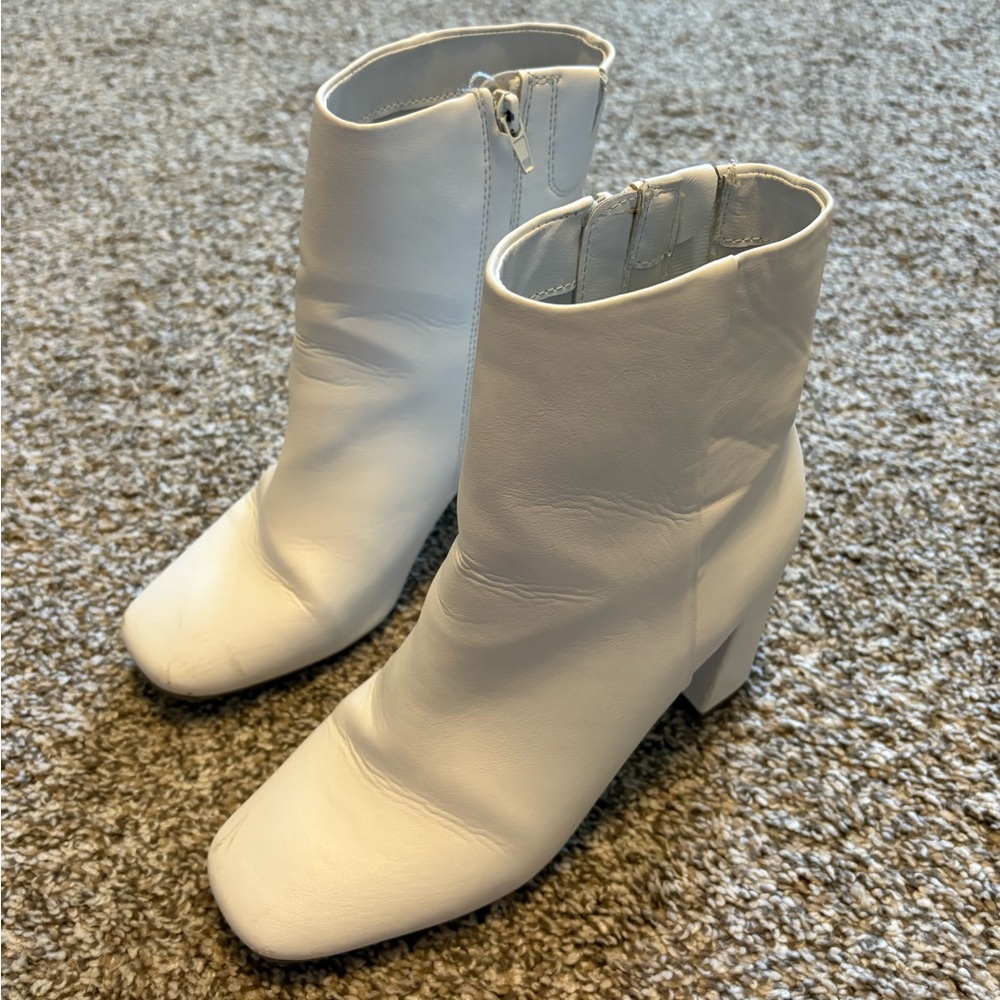 Women's White Ankle Booties